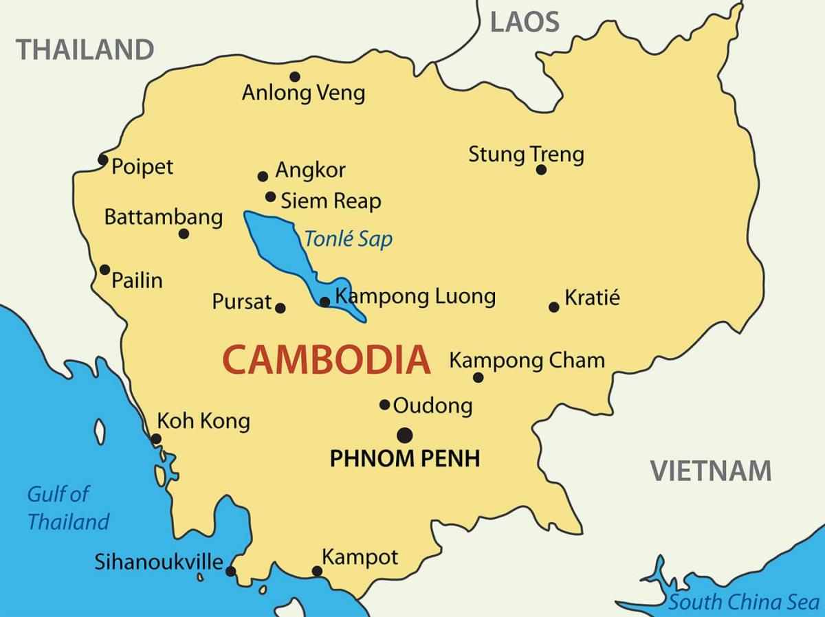 Kambodža gradova mapu