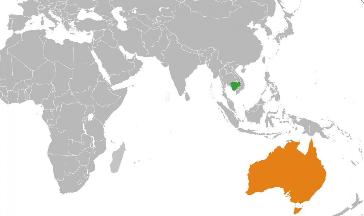 Kambodža kartu u svijetu mapu
