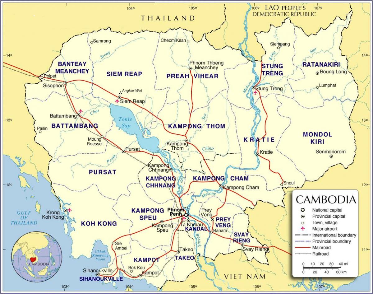 Mapa je iz Kambodže put