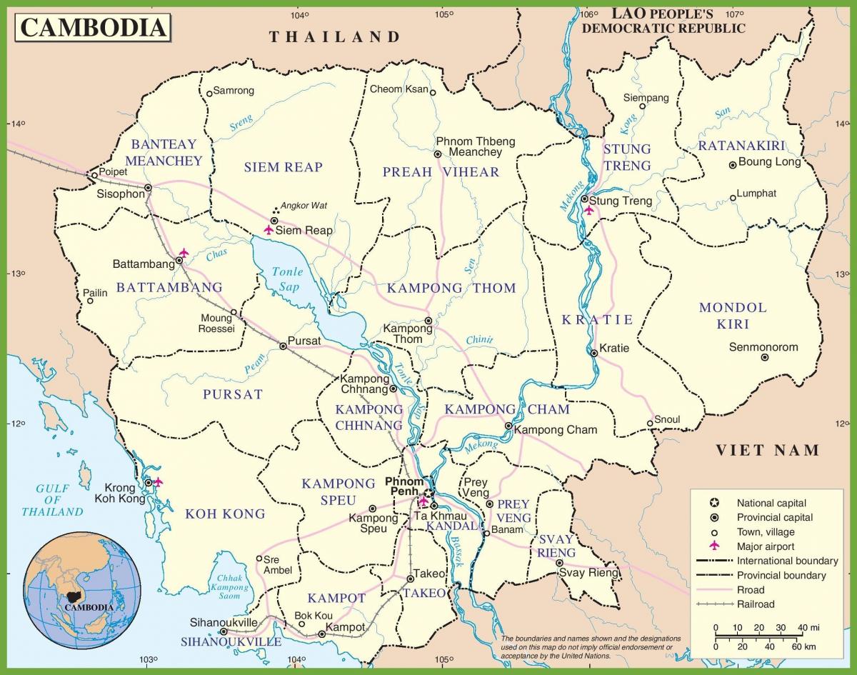 Mapa je iz Kambodže politički