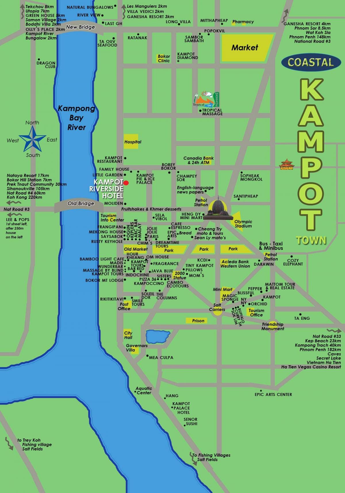 Mapa kampot Kambodžu
