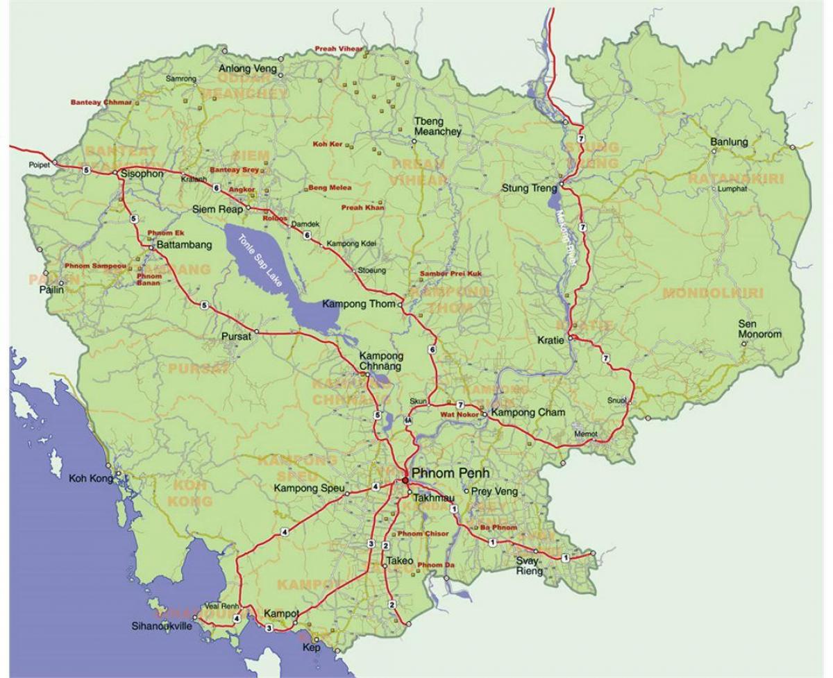 detaljne mapa je iz Kambodže