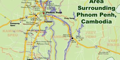 Mapa phnompenh Kambodžu